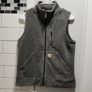 Carhartt Mens Gray Full-Zip Fleece Vest